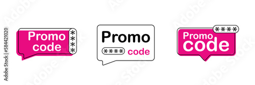 Promo code speach bubble set