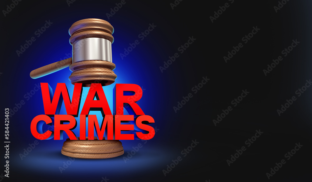 War Crime and international criminal court concept as global laws of