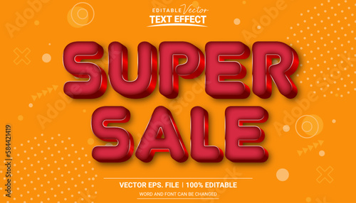 Super sale editable illustrator text effect on abstract background