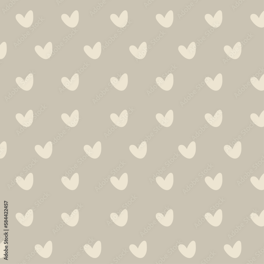 Simple romantic vector seamless pattern with white hearts.