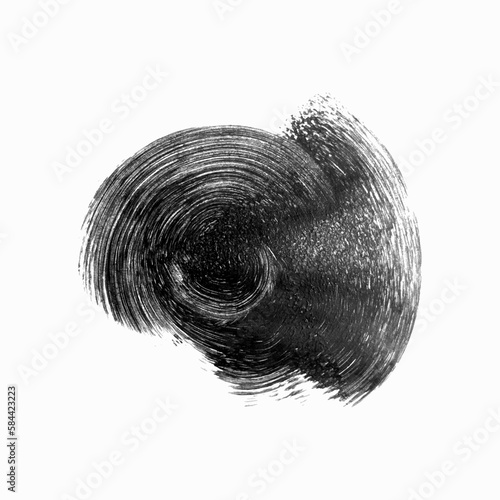 Vector paint smear. Artistic abstract ink print made with brush.