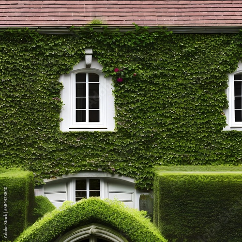 a ivy-covered manor house1, Generative AI photo