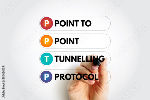 PPTP Point to Point Tunnelling Protocol - method for implementing virtual private networks, acronym text with marker