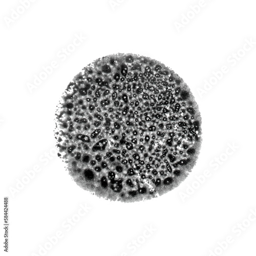 Abstract vector hand drawn circle. Black ink on white background. Textured round shape.
