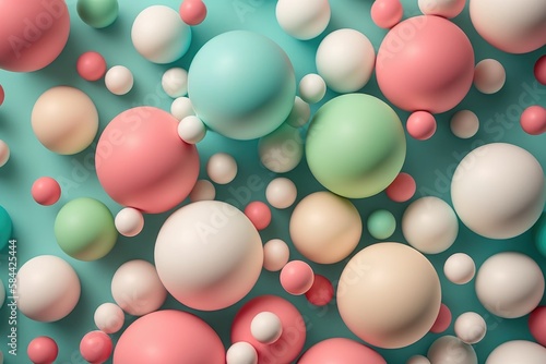 Abstract background with colorful balls, pastel colors