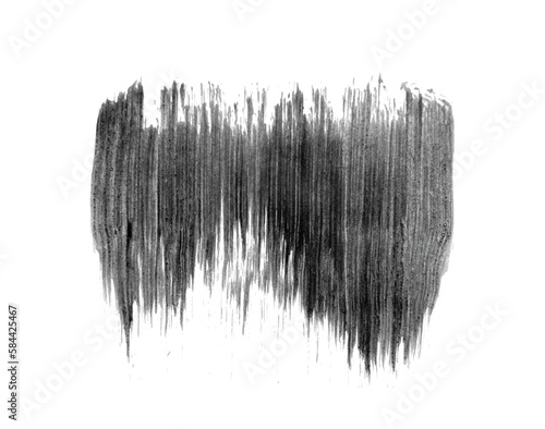 Abstract vector paint smear. Hand drawn design element. Black ink on white background.