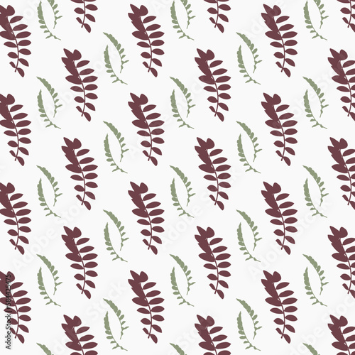 Vintage abstract seamless floral pattern. Zamioculcas. Creative colorful design. Vector background, wallpaper, backdrop.