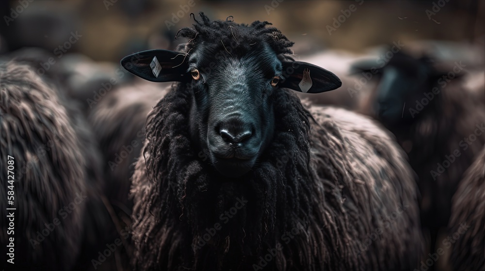 black sheep among black sheep, every one is black sheep concept, live your own live, different is not different, Generative Ai black sheep among black sheep, every one is black sheep concept, live your own live, different is not different, Generative Ai