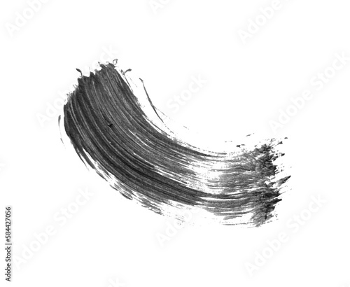 Abstract vector paint smear. Hand drawn design element. Black ink on white background.