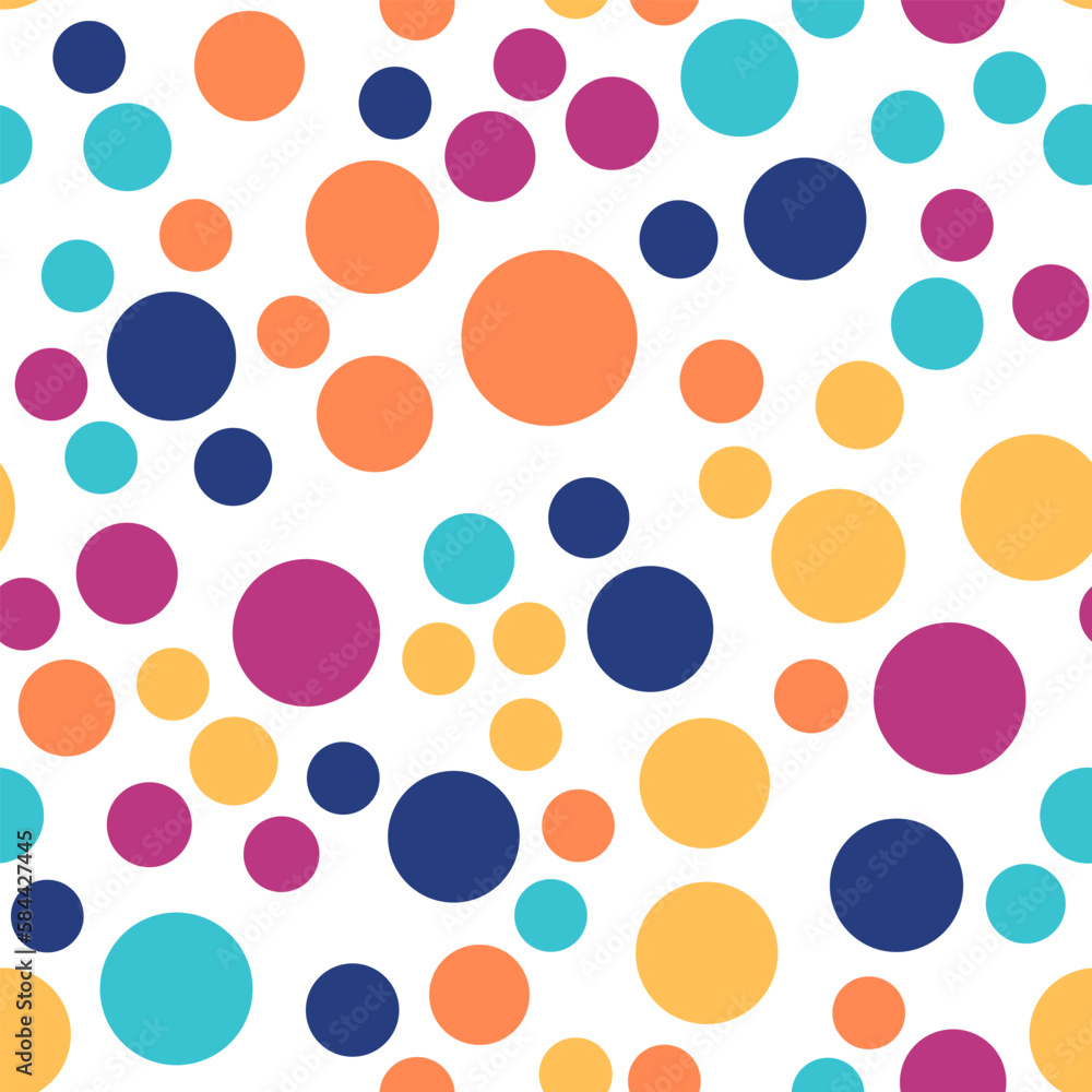 Simply seamless geometric pattern with circles. Abstract background texture. 
