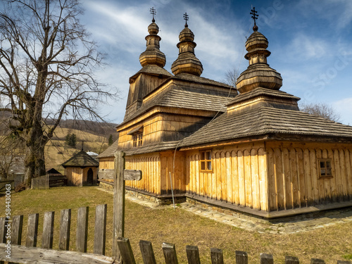 Orthodox wooden church Mirola, Slovakia photo