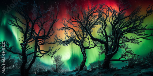 A stunning photograph of the Northern Lights transformed Generative AI Digital Illustration Part 24032