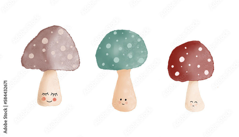 mushroom watercolor