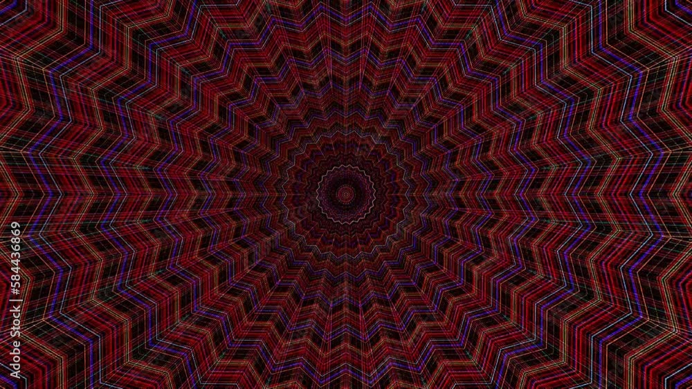 3D Animated digital abstract. Colorful curved and circular lines on black background, seamless loop 3D Animated digital abstract. Colorful curved and circular lines on black background, seamless loop