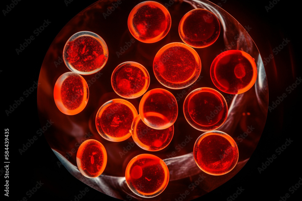 Blood cells in a PET, AI Generative Blood cells in a PET, AI Generative
