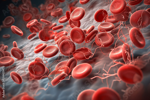 Platelets forming a blood clot, AI Generative photo