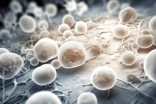 White blood cells in an autoimmune disease, erythrocytes, leukocytes, AI Generative photo