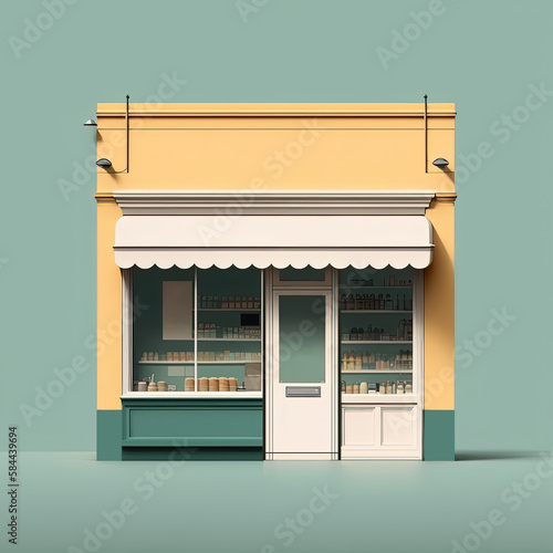 Single retro shop store-front illustration
