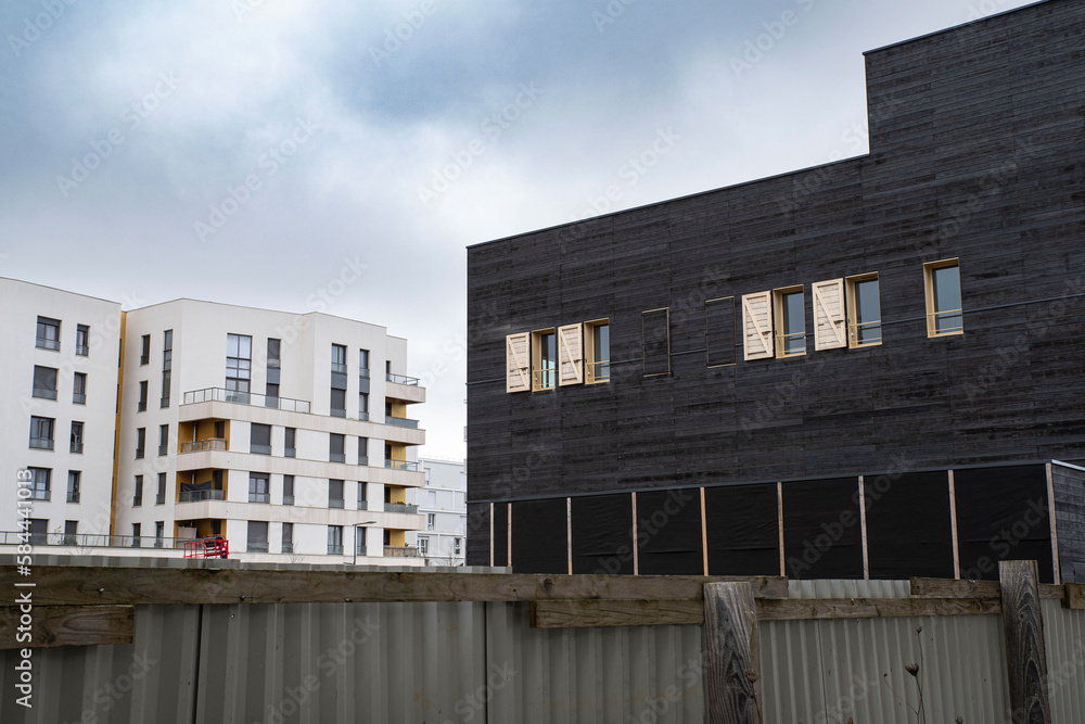 Detail of the exterior facade of a modern building