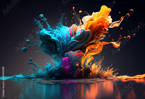 Paints in water wallpaper AI