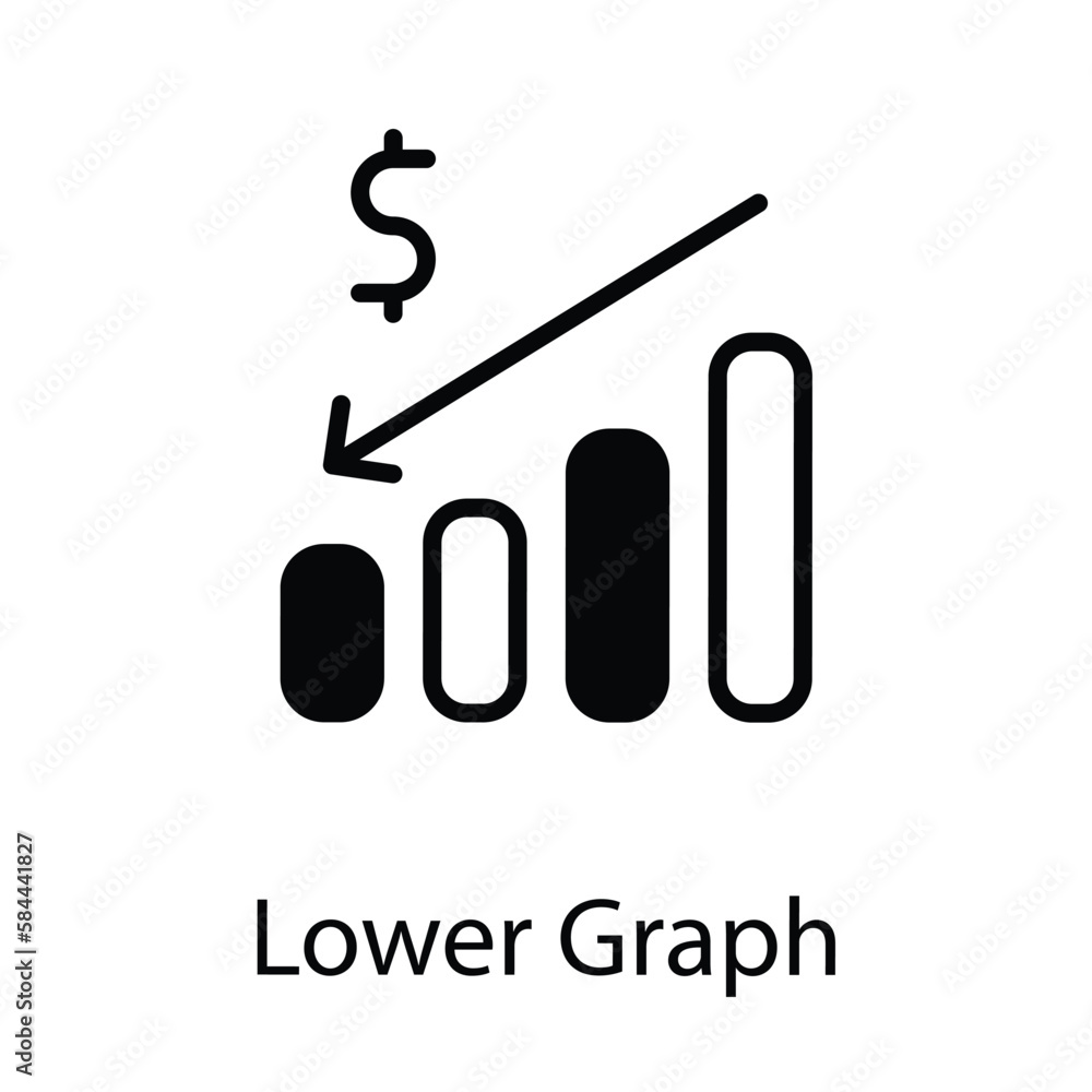 Lower Graph icon. Suitable for Web Page, Mobile App, UI, UX and GUI design. Lower Graph icon. Suitable for Web Page, Mobile App, UI, UX and GUI design.