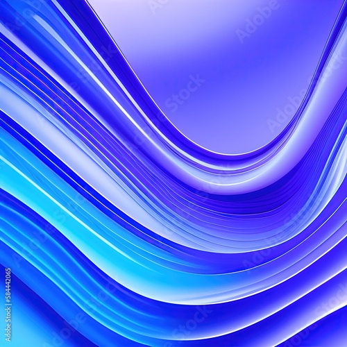 Wavy futuristic blue purple background - generative ai