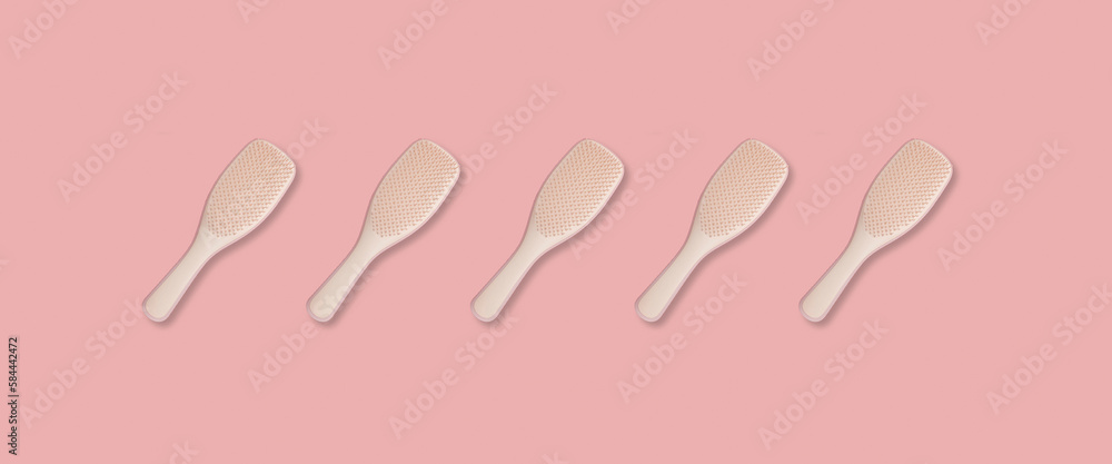 Pink banner with hair combs Pink banner with hair combs