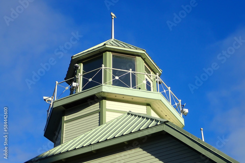 Lighthouse room with blue sky background