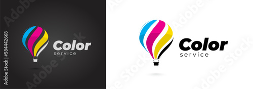 Air ballon colored logo Color cmyk theme polygraphy