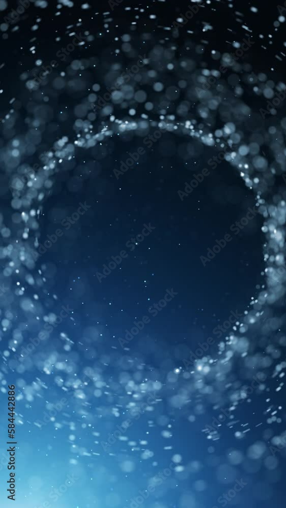 In a circle rotating blurred dots with copy space loop animation. Vertical background. In a circle rotating blurred dots with copy space loop animation. Vertical background.