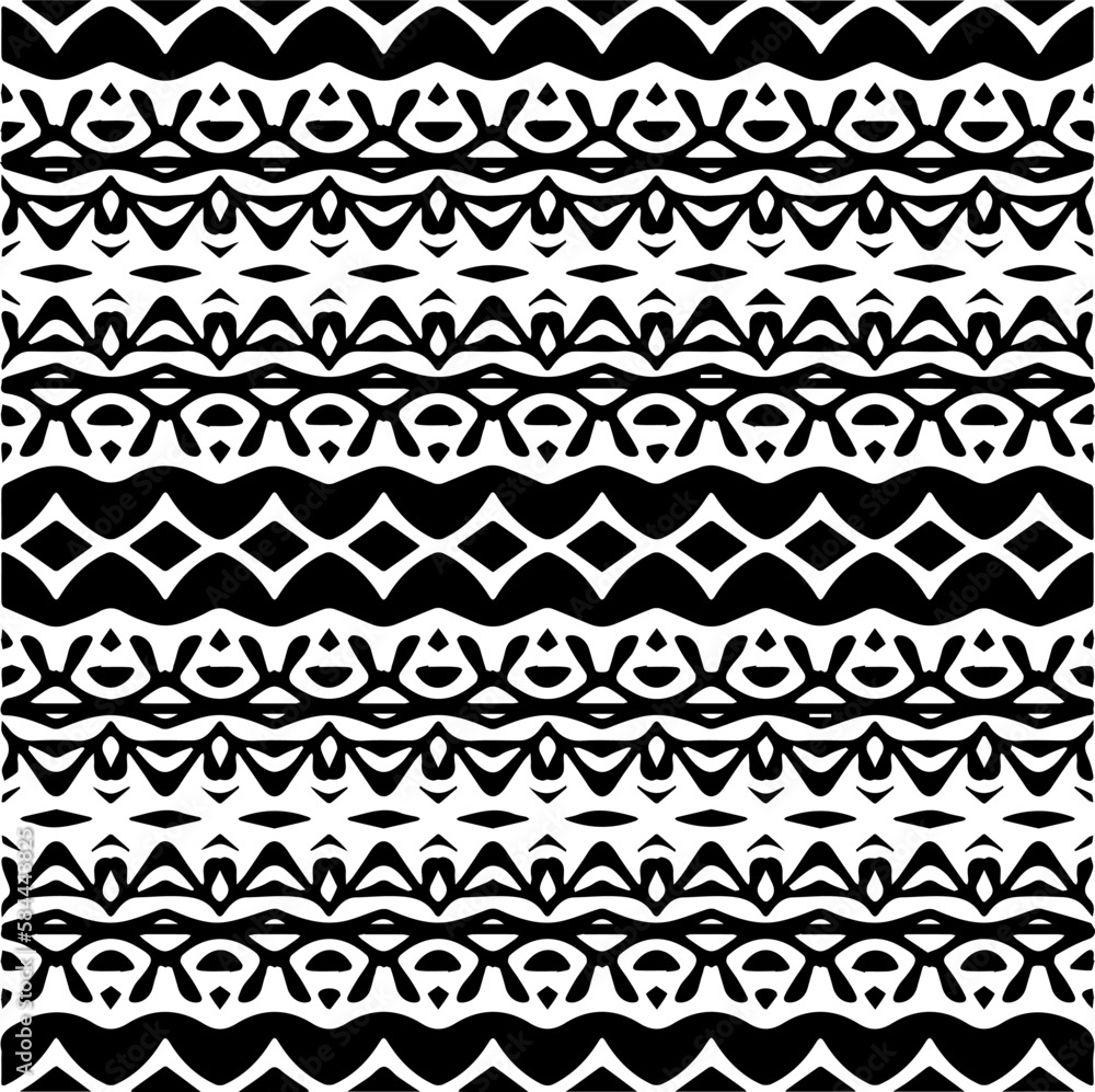 Vector geometric seamless pattern. Ornamental background with abstract shapes. Black and white texture. Abstract ornament background. Dark repeat design for decor, fabric, cloth.Abstraction art. Vector geometric seamless pattern. Ornamental background with abstract shapes. Black and white texture. Abstract ornament background. Dark repeat design for decor, fabric, cloth.Abstraction art.