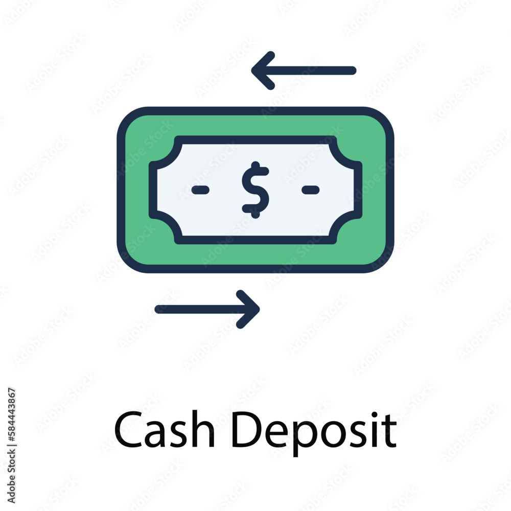 Cash Deposit icon. Suitable for Web Page, Mobile App, UI, UX and GUI design. Cash Deposit icon. Suitable for Web Page, Mobile App, UI, UX and GUI design.