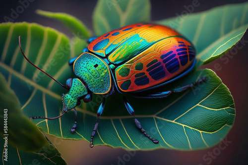 State potato beetle on leaf Generative AI