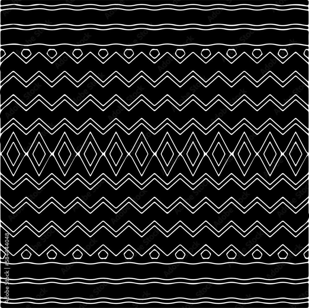 Vector geometric seamless pattern. Ornamental background with abstract shapes. Black and white texture. Abstract ornament background. Dark repeat design for decor, fabric, cloth.Abstraction art. Vector geometric seamless pattern. Ornamental background with abstract shapes. Black and white texture. Abstract ornament background. Dark repeat design for decor, fabric, cloth.Abstraction art.
