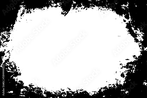 Grunge border vector texture background. Abstract frame overlay. Dirty and damaged backdrop. Vector graphic illustration with transparent white. EPS10.