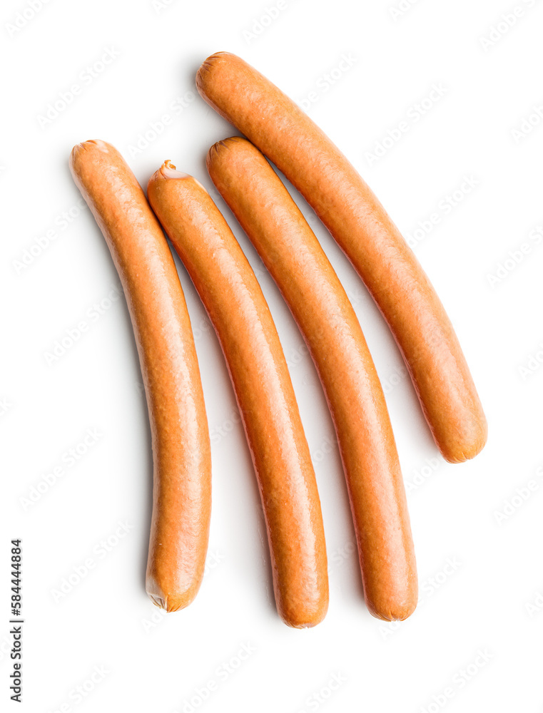 Tasty sausages. Frankfurters isolated on white background. Tasty sausages. Frankfurters isolated on white background.