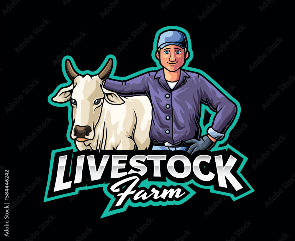 Livestock Farm Mascot Logo Design
