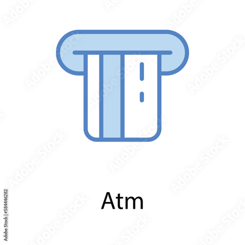 Atm icon. Suitable for Web Page, Mobile App, UI, UX and GUI design.