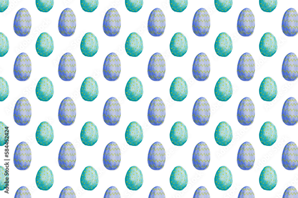 seamless pattern of hand painted colourful easter eggs on white background seamless pattern of hand painted colourful easter eggs on white background