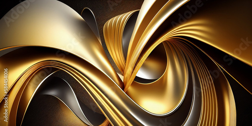 Abstract golden wave Generative AI
