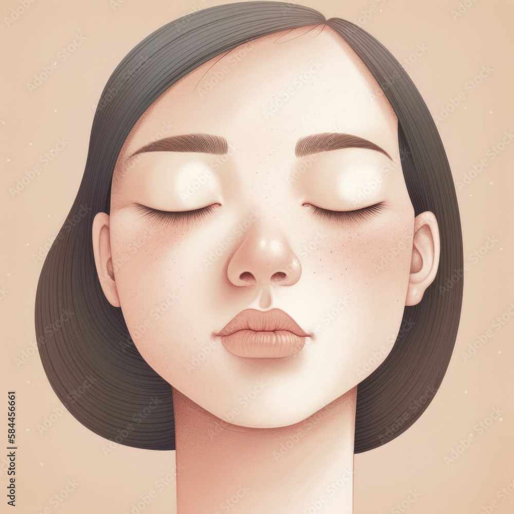 A Closeup Image Of A Young Girls Face Her Eyes Closed And Her Lips A Closeup Image Of A Young Girls Face Her Eyes Closed And Her Lips