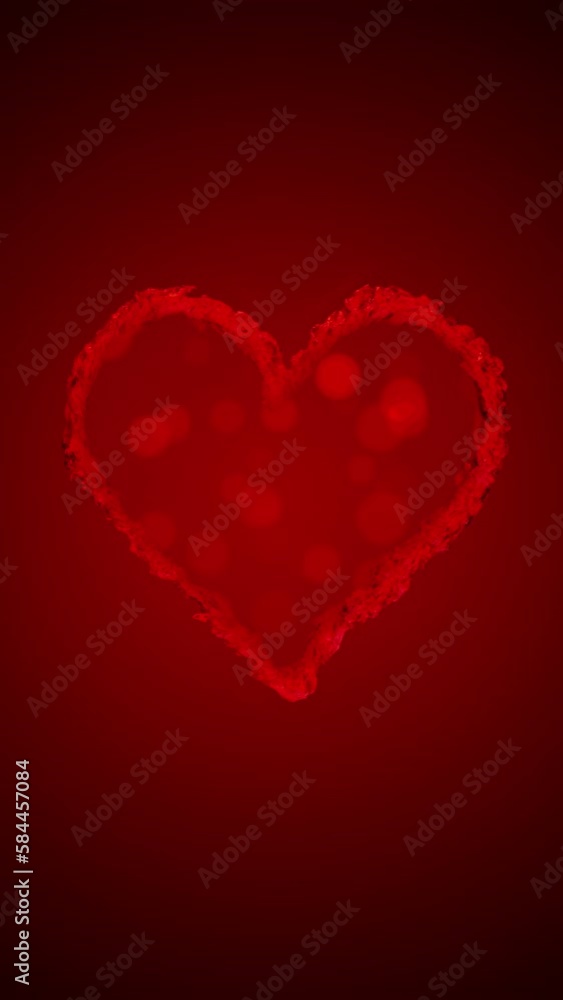 Red Liquid Heart Swirling on a Red Background Red Liquid Heart Swirling on a Red Background