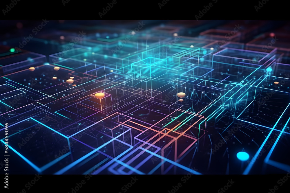 Obraz premium technology background composition smart infrastructure desktop