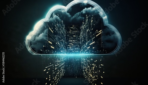 Digital cloud data storage  Servers  digital concept cloudscape digital online service for global network database backup computer