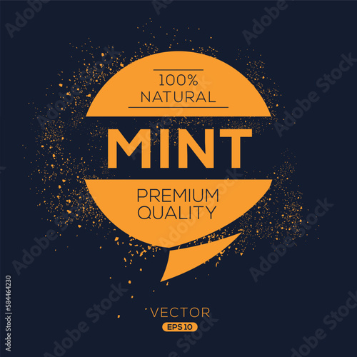 Creative (Mint), Mint label, vector illustration.