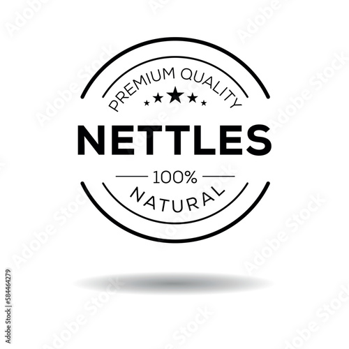 Creative (Nettles), Nettles label, vector illustration.