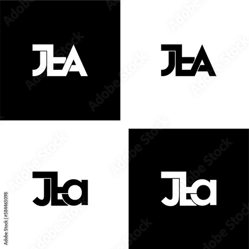 jta lettering initial monogram logo design set
