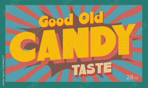 Vintage 'good old' Candy poster art retro 