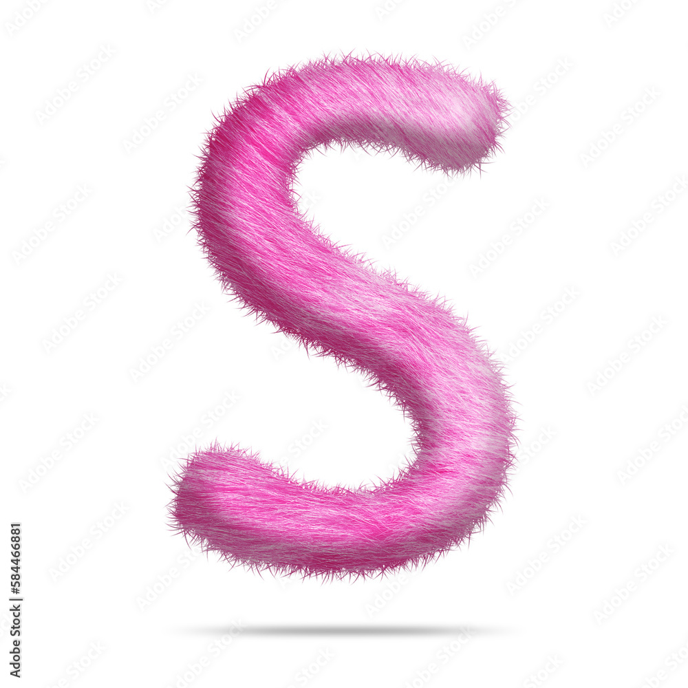Alphabet letter s design with pink fur texture
Alphabet letter s design with pink fur texture