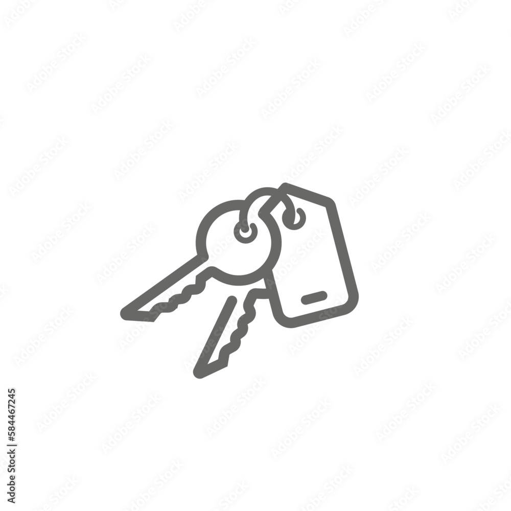 Wrench icon with key chain. Wrench icon with key chain.